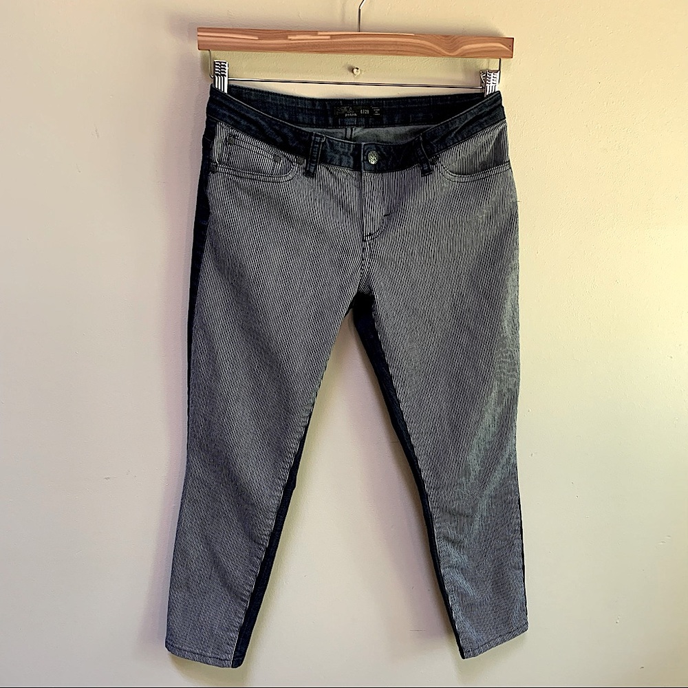 PrAna  Organic Cotton Indigo Stripe Jett Capri